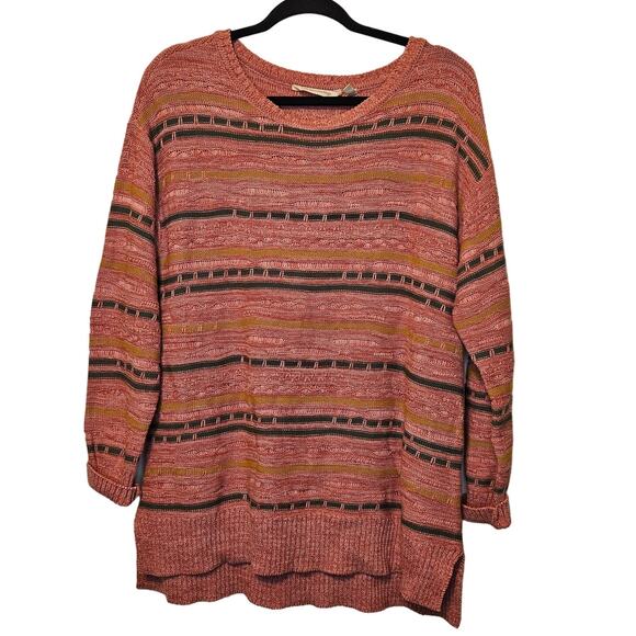 NWT Soft Surrounding S Lisabetta Art lightweigth knit Striped Sweater Top sz Med - Picture 1 of 9